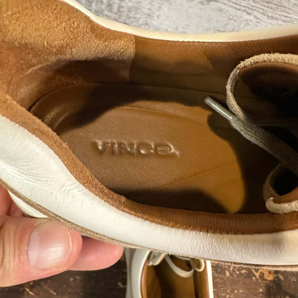 Vince Women's US 6M Warren Court Colorblock Leather and Suede Platform Sneakers - Picture 9 of 9